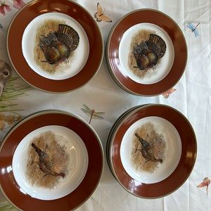 Woodland Turkey 2011 8 small plates and bowls